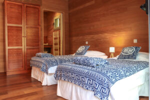 Chambre bleu de la villa à Palombaggia